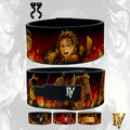 Anime gym lever belt inspired by Demon Slayer with black buckle and premium leather lifting support