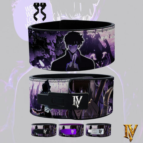 Solo Leveling anime gym belt with black lever buckle inspired by Sung Jin-Woo shadow energy